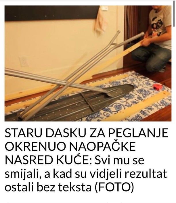STARU DASKU ZA PEGLANJE OKRENUO NAOPAČKE NASRED KUĆE