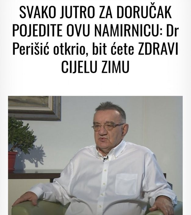 SVAKO JUTRO ZA DORUČAK POJEDITE OVU NAMIRNICU: Dr Perišić otkrio, bit ćete ZDRAVI CIJELU ZIMU