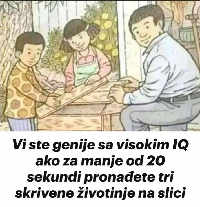 Vi ste genije sa visokim IQ ako za manje od 20 sekundi pronađete tri skrivene životinje na slici