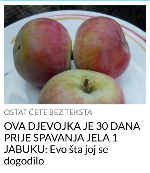 Mesec dana svaku NOĆ pre spavanja jela je jabuku, evo šta se dogodilo