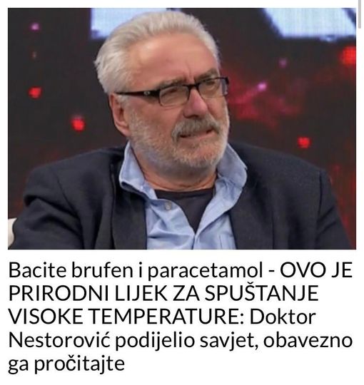 KAKAV PARACETAMOL I BRUFEN, OVO JE PRIRODNI LIJEK ZA SPUŠTANJE VISOKE TEMPERATURE: Doktor Nestorović