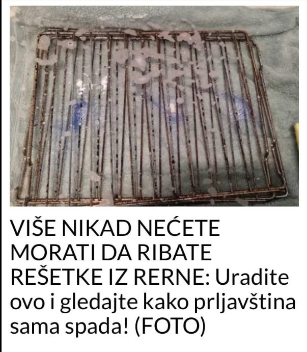VIŠE NIKAD NEĆETE MORATI DA RIBATE REŠETKE IZ RERNE: Uradite ovo i gledajte kako prljavština sama spada! (FOTO)