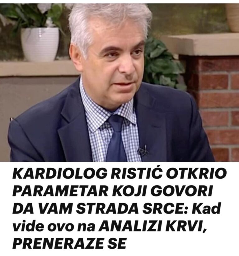 KARDIOLOG RISTIĆ OTKRIO PARAMETAR KOJI GOVORI DA VAM STRADA SRCE: Kad vide ovo na ANALIZI KRVI, PRENERAZE SE