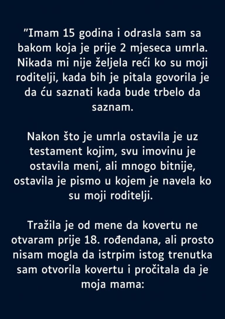 “Imam 15 godina i odrasla sam sa bakom koja je prije 2 mjeseca umrla…”