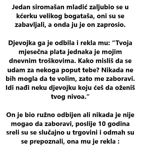 Jedan siromašan mladić zaljubio se u kćerku velikog bogataša