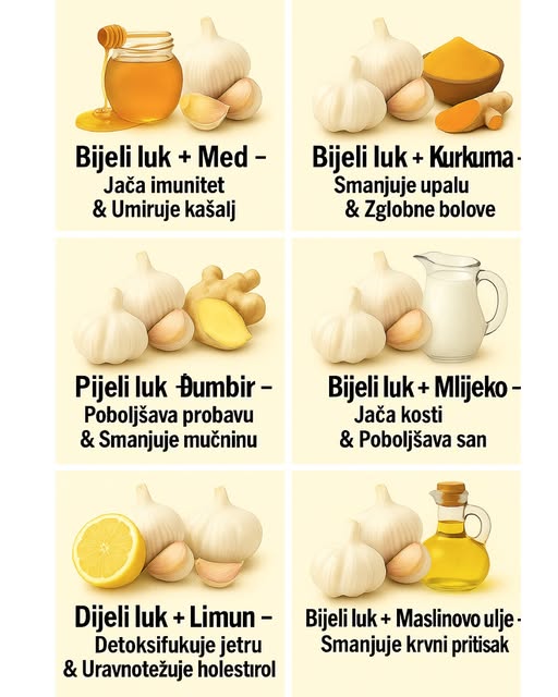 🧄 7 Moćnih Kombinacija Bijelog Luka za Zdravlje