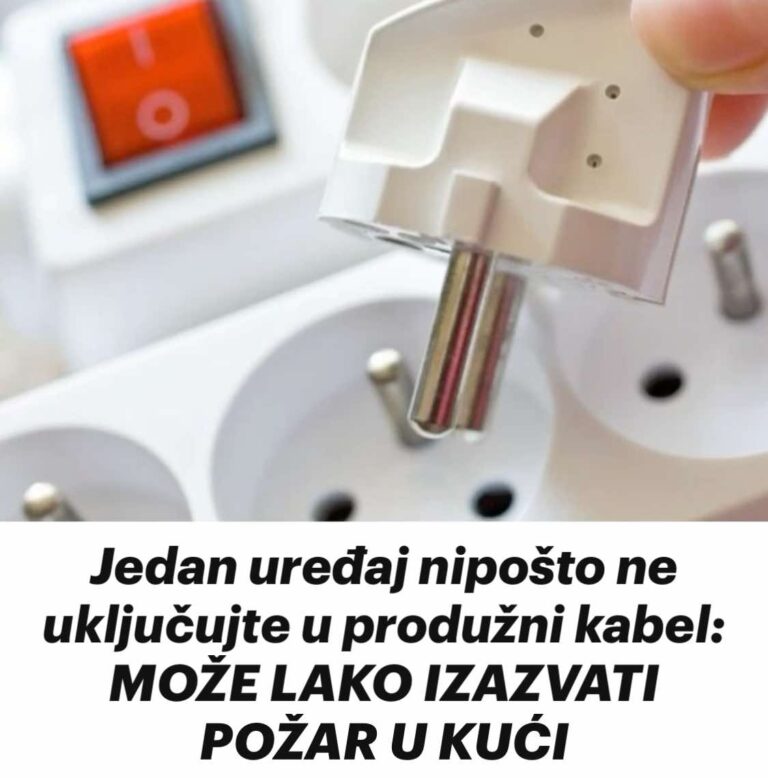 Jedan uređaj nipošto ne uključujte u produžni kabel: MOŽE LAKO IZAZVATI POŽAR U KUĆI