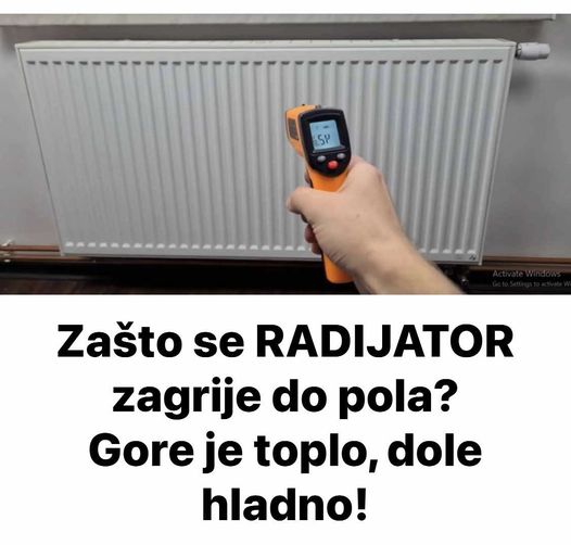 Zašto se RADIJATOR zagrije do pola? Gore je toplo, dole hladno!