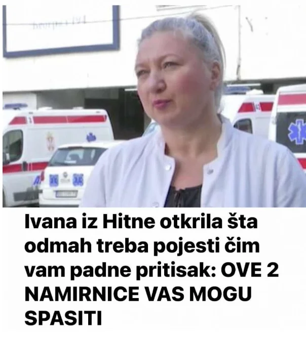 Ivana iz Hitne otkrila šta odmah treba pojesti čim vam padne pritisak: OVE 2 NAMIRNICE VAS MOGU SPASITI…