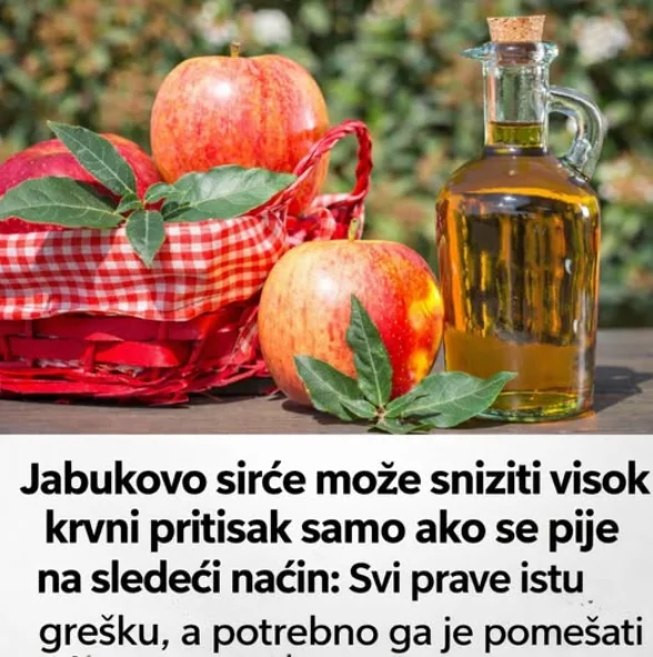 Jabukovo sirće može sniziti visok krvni pritisak samo ako se pije na sledeći način: Svi prave istu grešku, a potrebno ga je pomešati sa ovom namirnicom