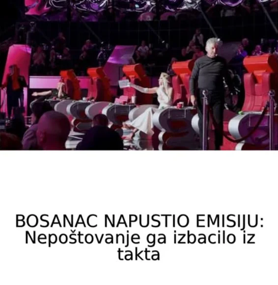 BOSANAC NAPUSTIO EMISIJU: Nepoštovanje ga izbacilo iz takta