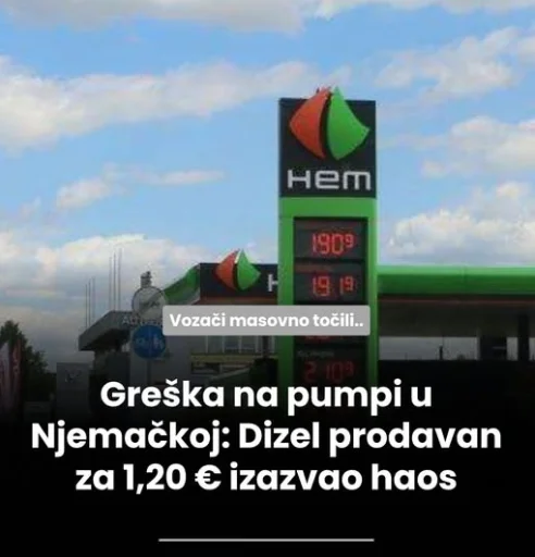 Greška na pumpi u Njemačkoj: Dizel prodavan za 1,20 € izazvao haos