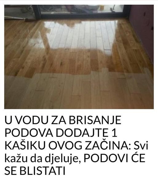 U VODU ZA BRISANJE PODOVA DODAJTE 1 KAŠIKU OVOG ZAČINA: Svi kažu da djeluje, PODOVI ĆE SE BLISTATI