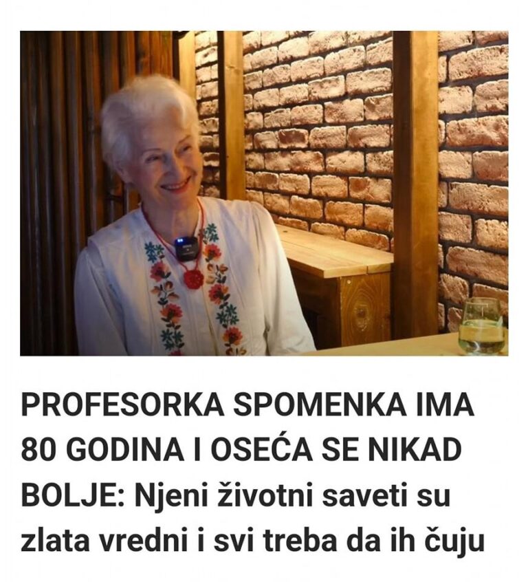 PROFESORKA SPOMENKA IMA 80 GODINA I OSEĆA SE NIKAD BOLJE: Njeni životni saveti su zlata vredni i svi treba da ih čuju