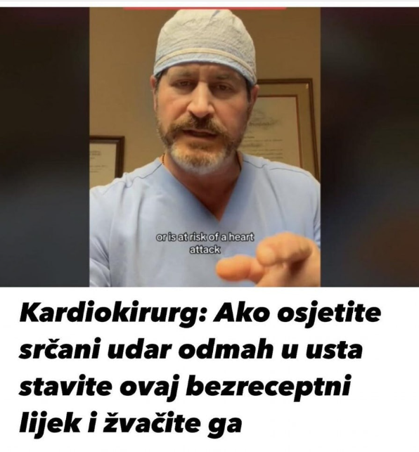KARDIOLOG SAVJETUJE: “Ako osjetite simptome srčanog udara, odmah stavite ovajlijek koji se može kupiti bez recepta u usta i sažvakati ga!”