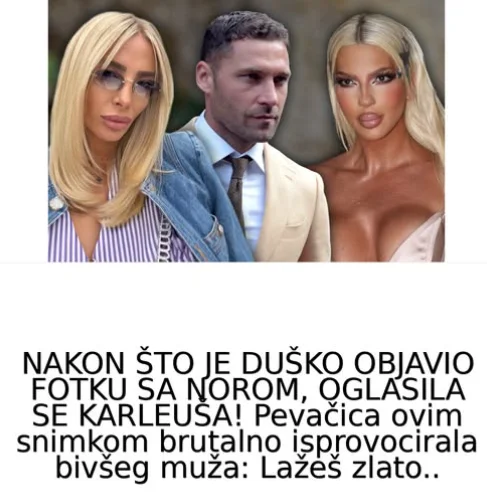 NAKON ŠTO JE DUŠKO OBJAVIO FOTKU SA NOROM, OGLASILA SE KARLEUŠA! Pevačica ovim snimkom brutalno isprovocirala bivšeg muža: Lažeš zlato…