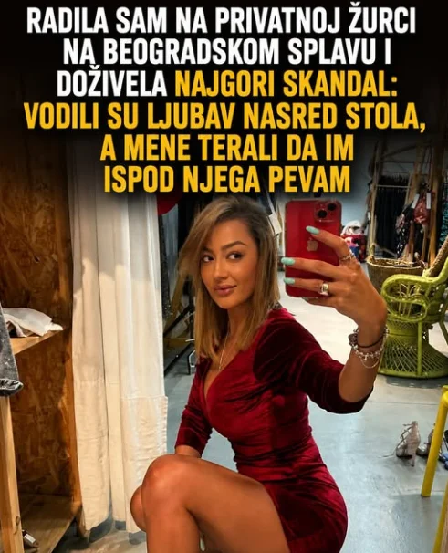 Radila sam na privatnoj žurci na beogradskom splavu i doživela najgori skandal: Vodili su ljubav nasred stola, a mene terali da im ispod njega pevam