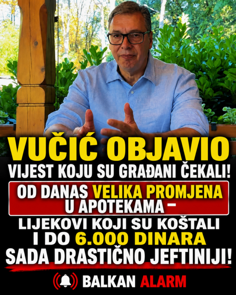 VUČIĆ OBJAVIO VIJEST KOJU SU GRAĐANI ČEKALI! Od danas VELIKA PROMJENA U APOTEKAMA – lijekovi koji su koštali i do 6.000 dinara sada DRASTIČNO JEFTINIJI!