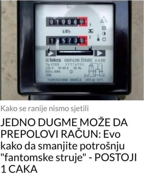 JEDNO DUGME MOŽE DA PREPOLOVI RAČUN: Evo Kako Da Smanjite Potrošnju Struje – POSTOJI 1 CAKA