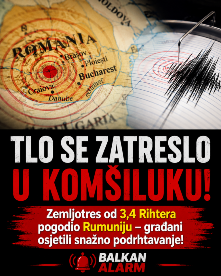 TLO SE ZATRESLO U KOMŠILUKU! Zemljotres od 3,4 Rihtera pogodio Rumuniju – građani osjetili snažno podrhtavanje!