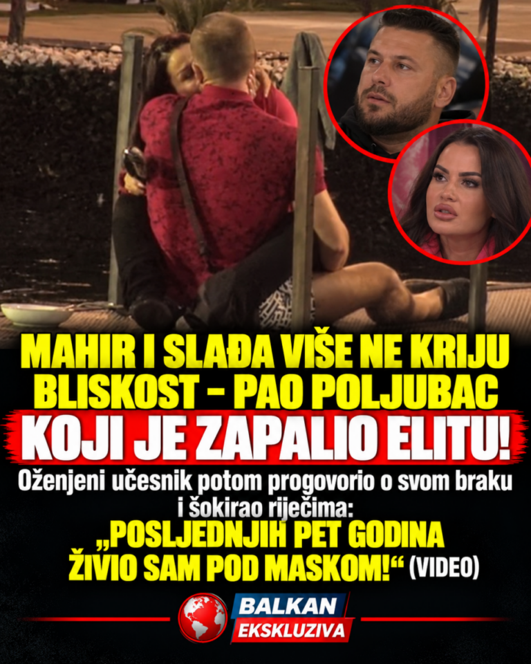 MAHIR I SLAĐA VIŠE NE KRIJU BLISKOST – PAO POLJUBAC KOJI JE ZAPALIO ELITU! Oženjeni učesnik potom progovorio o svom braku i šokirao riječima: „POSLJEDNJIH PET GODINA ŽIVIO SAM POD MASKOM!“ (VIDEO)