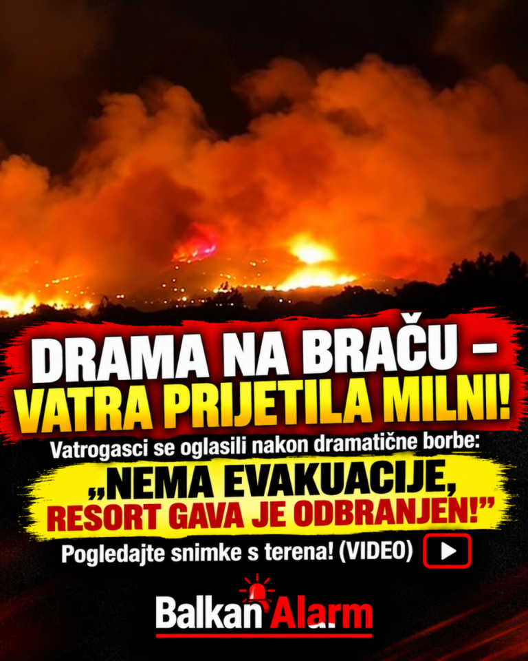 DRAMA NA BRAČU – VATRA PRIJETILA MILNI! Vatrogasci se oglasili nakon dramatične borbe: „NEMA EVAKUACIJE, RESORT GAVA JE ODBRANJEN!“ Pogledajte snimke s terena! (VIDEO)