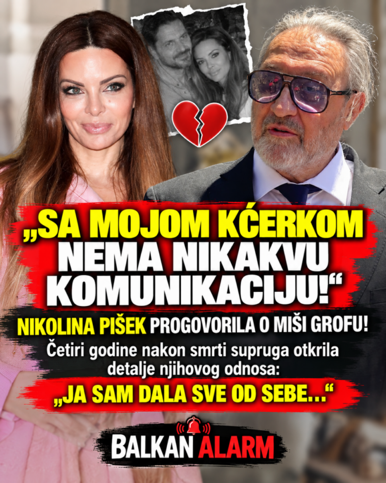 „SA MOJOM KĆERKOM NEMA NIKAKVU KOMUNIKACIJU!“ NIKOLINA PIŠEK PROGOVORILA O MIŠI GROFU! Četiri godine nakon smrti supruga otkrila detalje njihovog odnosa: „JA SAM DALA SVE OD SEBE…“
