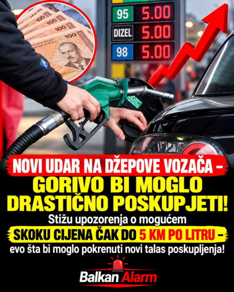 NOVI UDAR NA DŽEPOVE VOZAČA – GORIVO BI MOGLO DRASTIČNO POSKUPJETI! Stižu upozorenja o mogućem SKOKU CIJENA ČAK DO 5 KM PO LITRU – evo šta bi moglo pokrenuti novi talas poskupljenja!