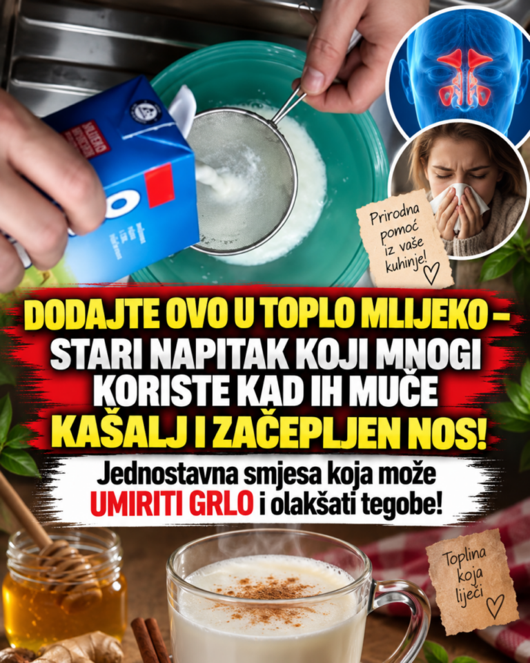 DODAJTE OVO U TOPLO MLIJEKO – STARI NAPITAK KOJI MNOGI KORISTE KAD IH MUČE KAŠALJ I ZAČEPLJEN NOS! Jednostavna smjesa koja može UMIRITI GRLO i olakšati tegobe!