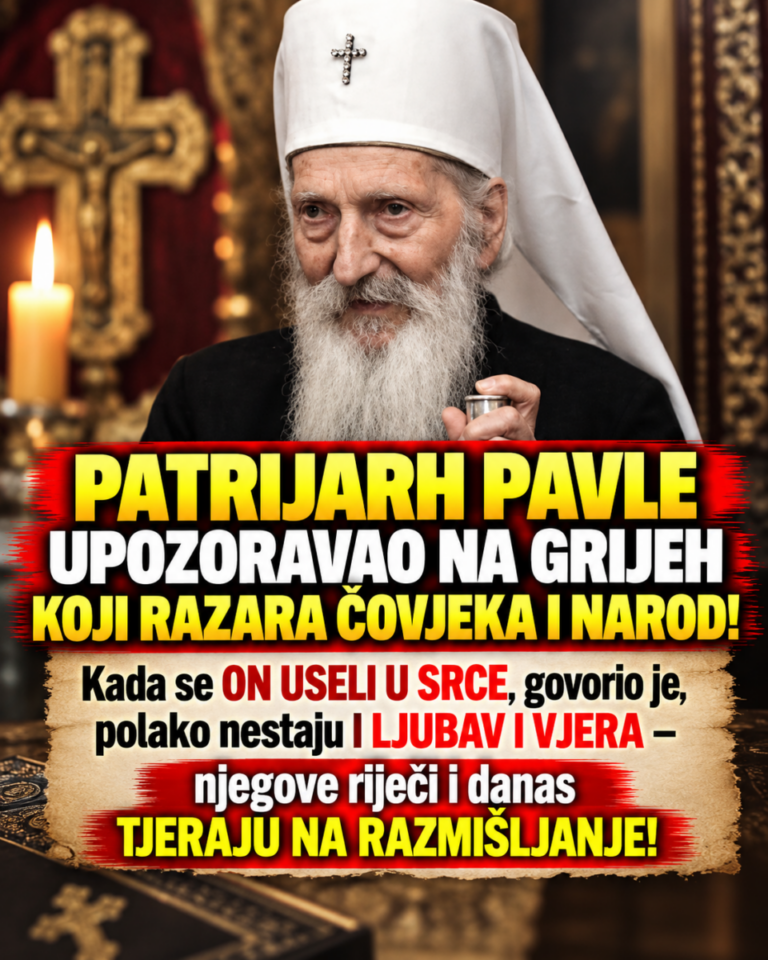 PATRIJARH PAVLE UPOZORAVAO NA GRIJEH KOJI RAZARA ČOVJEKA I NAROD! Kada se ON USELI U SRCE, govorio je, polako nestaju I LJUBAV I VJERA – njegove riječi i danas TJERAJU NA RAZMIŠLJANJE!