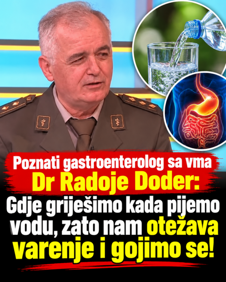 Poznati gastroenterolog sa vma Dr Radoje Doder: Gdje griješimo kada pijemo vodu, zato nam otežava varenje i gojimo se!