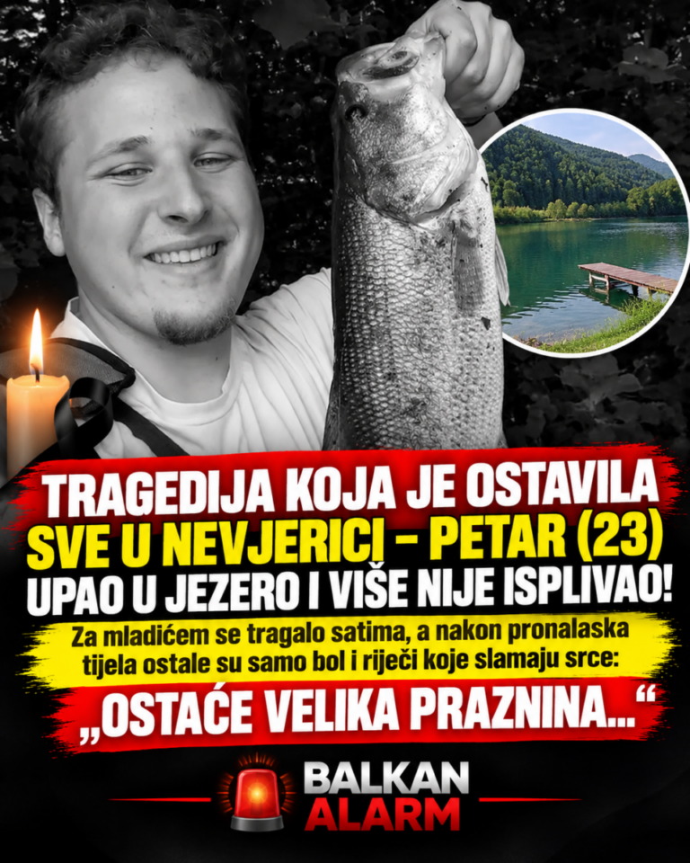 TRAGEDIJA KOJA JE OSTAVILA SVE U NEVJERICI – PETAR (23) UPAO U JEZERO I VIŠE NIJE ISPLIVAO! Za mladićem se tragalo satima, a nakon pronalaska tijela ostale su samo bol i riječi koje slamaju srce: „OSTAĆE VELIKA PRAZNINA…“