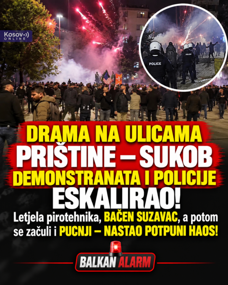 DRAMA NA ULICAMA PRIŠTINE – SUKOB DEMONSTRANATA I POLICIJE ESKALIRAO! Letjela pirotehnika, BAČEN SUZAVAC, a potom se začuli i PUCNJI – NASTAO POTPUNI HAOS!